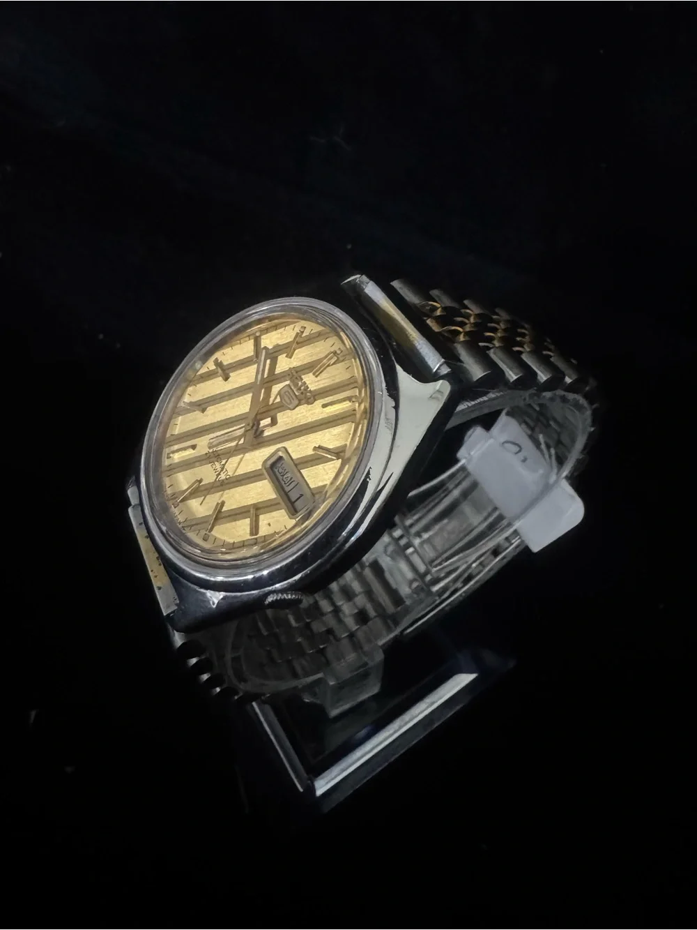 Seiko Gold Dial Stainless Steel Watch